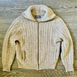 Pendleton Ribbed Wool Zip Sweater – Size M